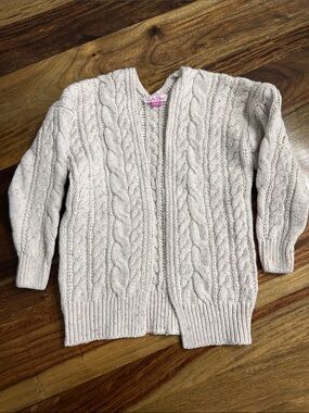 Ruffle Butts Cream Cable-Knit Open Cardigan Sz 4T/5